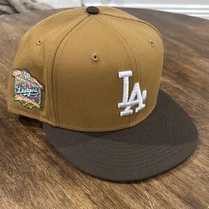 LA Dodgers Brown and Tan Cap